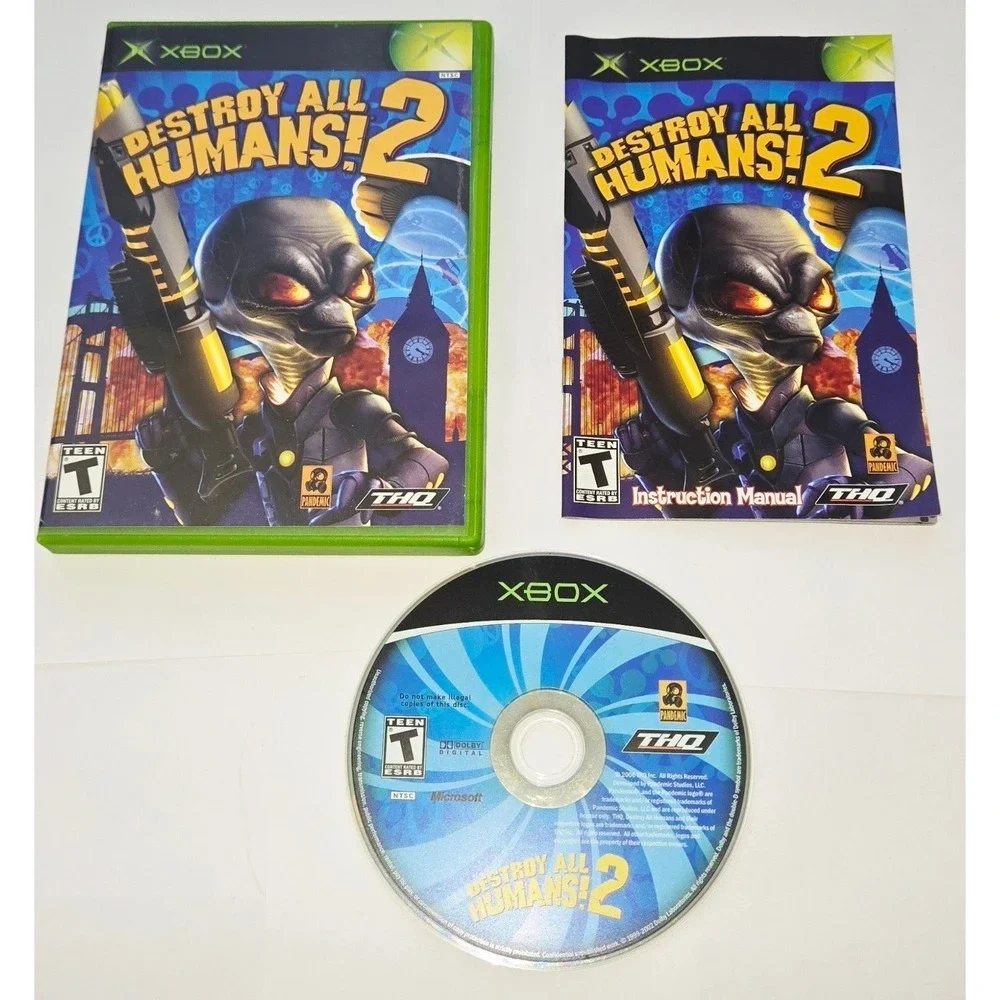 Destroy All Humans 2 Microsoft Xbox Original CIB Complete THQ Pandemic